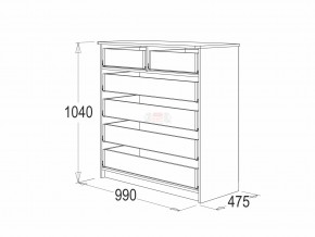 Комод 6 фант ясень анкор в Новотроицке - novotroick.magazinmebel.ru | фото - изображение 2