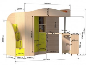 Кровать чердак Юниор 4 Бодега в Новотроицке - novotroick.magazinmebel.ru | фото - изображение 3