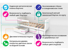 Кровать-тахта мягкая Svogen с ящиками и бортиком синий в Новотроицке - novotroick.magazinmebel.ru | фото - изображение 3