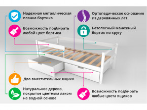 Кровать-тахта Svogen с ящиками и бортиком бежевый-белый в Новотроицке - novotroick.magazinmebel.ru | фото - изображение 4