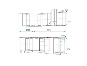 Кухонный гарнитур 13 Грецкий орех 1200*1800 левый в Новотроицке - novotroick.magazinmebel.ru | фото - изображение 2