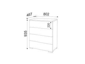 М05 (ручка брусок) Комод (4 ящика) в Новотроицке - novotroick.magazinmebel.ru | фото