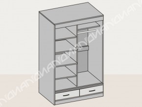 Шкаф-купе 008 двухдверный с ящиками ясень шимо в Новотроицке - novotroick.magazinmebel.ru | фото - изображение 2