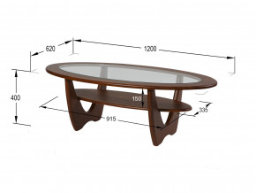 Стол журнальный Юпитер со стеклом СЖС-01 орех в Новотроицке - novotroick.magazinmebel.ru | фото - изображение 2
