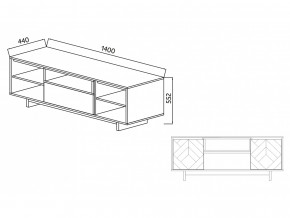 Тумба для ТВА Moderno-1400 Ф2 в Новотроицке - novotroick.magazinmebel.ru | фото - изображение 4