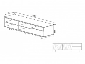 Тумба для ТВА Moderno-1800 В-1 Ф1 в Новотроицке - novotroick.magazinmebel.ru | фото - изображение 2